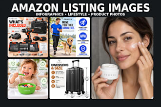 create amazon listing images, infographics and lifestyle photos