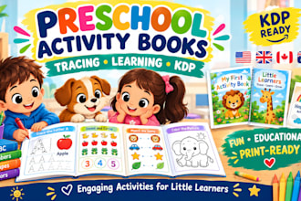 create preschool activity books, tracing art, KDP designs and songwriting