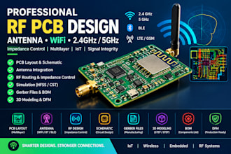 design rf pcb, antenna, impedance control, wifi 2 4ghz 5ghz and iot hardware