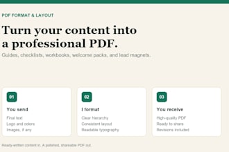 format your content into a clean PDF guide or checklist