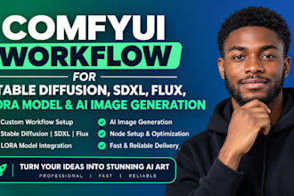 comfyui workflow for stable diffusion sdxl, flux, lora model ai image generation