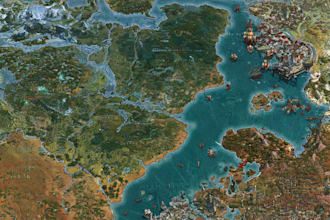 design a unique vector map, realistic or fantasy