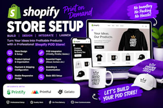 build a shopify print on demand store with printify printful or gelato