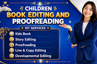be your children book editor, proofread and edit picture book