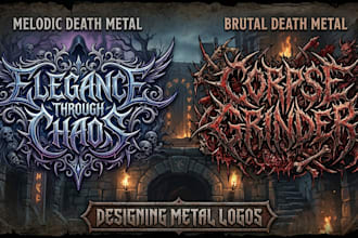 design melodic death metal and brutal logo