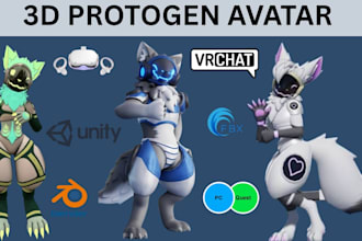 create a custom protogen or furry vrchat avatar