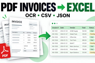 extract invoice data from PDF to excel with ocr