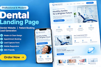 design modern dental landing page dentist clinic patient booking lead generation