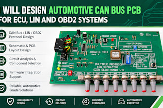 design automotive can bus pcb for ecu, lin and obd2 systems