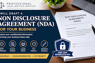 draft a professional non disclosure agreement or nda for your business