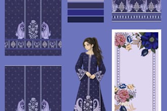 create custom textile print, fashion fabric pattern designs