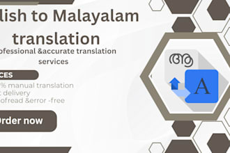 do english to malayalam translation and content writing