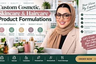 develop custom cosmetic, skincare and haircare product formulations
