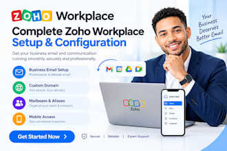 configure zoho workplace email business domain mailboxes aliases mobile access