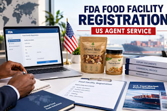 do fda food facility registration, fda compliance, and provide US agent service