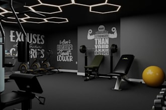 3d sport complex, 3d gym design, fitness center, 3d render walkthrough animation