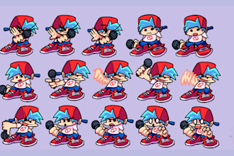 create custom fnf sprites, sprite sheets and animations for your mod