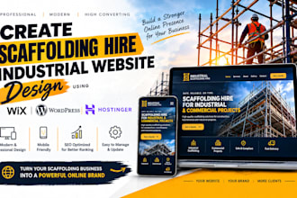 create scaffolding hire industrial website design  using wix wordpress hostinger