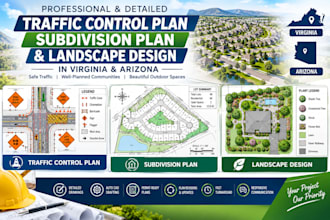 traffic control plan, subdivision plan, landscape design in virginia arizona, ca