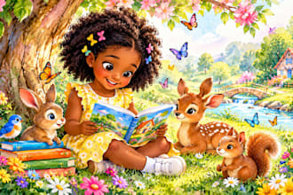 create african american children book illustration and kids picture book art