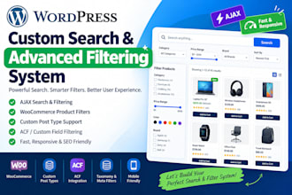 create wordpress custom search and advanced filtering system