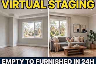 create realistic virtual staging for real estate listings