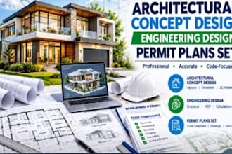 offer architectural concept design engineering and permit plans set model design