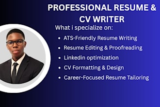 create professional ats resume CV linkedin resume writing