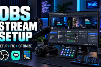 setup or fix obs studio, streamlabs and vmix for whatnot twitch, youtube, tiktok