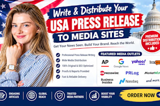 write and distribute your USA press release to media sites