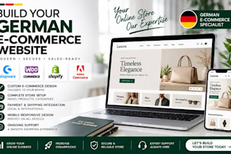 build german ecommerce website, shopware, woocommerce shopify adobe commerce