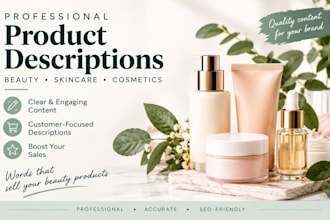 write professional product descriptions for beauty and skincare products