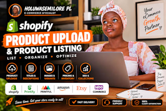 upload products on shopify, printify, printful, amazon, etsy