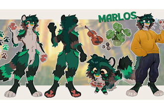 custom furry ref sheet, fursona, furry reference sheet and character design