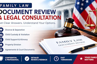 review your divorce family law documents and provide legal consultation