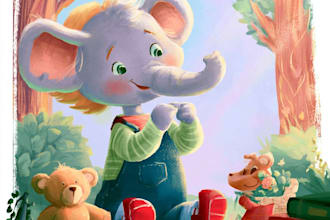 illustrate a childrens book series with magical art