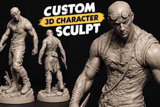 sculpt custom action figure resin statue anime character or miniature in zbrush