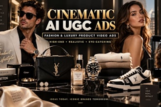 create cinematic ai ugc fashion and luxury product video ads