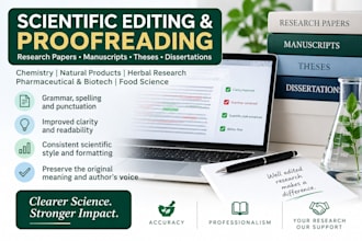 proofread and edit scientific research papers and manuscripts
