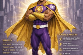 draw epic superhero character art