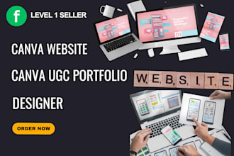 design canva website,canva ugc portfolio, canva landing page