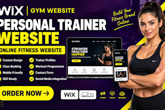 design wix gym website  personal trainer online fitness website