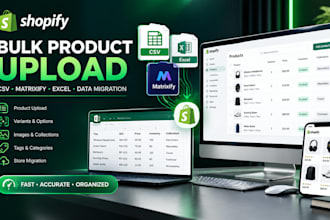 upload bulk shopify products using CSV, excel, matrixify and data imports