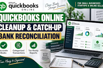 do quickbooks online cleanup, catch up bookkeeping and bank reconciliation