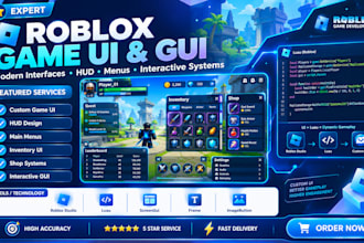 build roblox studio scripts, luau automation, game ui gui and game testing tools