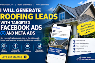 generate roofing leads with targeted facebook ads, meta ads and lead generation