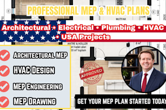 mep plan architectural drawing hvac USA stamp engineering stamp floor plan