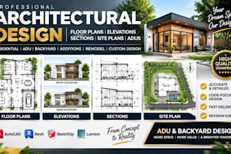 create detailed floor plans elevations sections site plans backyard adus
