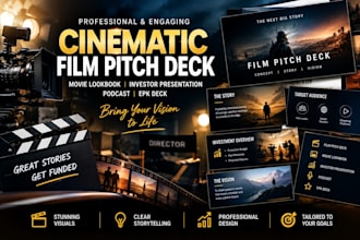 cinematic film pitch deck movie lookbook investor presentation podcast epk deck