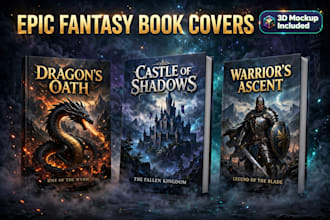 design epic fantasy book cover or dark fantasy cover art
